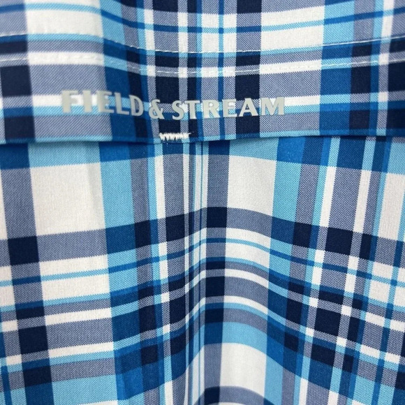 Field &Stream Men’s Vented Fishing Shirt Stretch Button Up Blue Plaid Sz Small - Picture 4 of 7